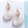 Shell Earrings, Dangle drop white shell earrings, Nautical earrings, Real Sea shell Earrings, Ocean Seashell Jewelry, Long Shell Earrings
