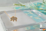 Elephant Necklace Paved, Gold Elephant Necklace with Crystals, Inspirational Jewelry, Good Luck Jewelry, Birthday Gift, Elephant Pendant CZ