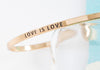 Love is Love Motivational Bracelet, Friendship Bracelet, Gay Pride Jewelry, Engraved Quote, Birthday Gift, Personalized Bangle Love Message