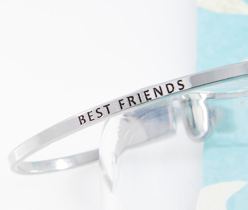 Best Friend Bracelet, Motivational Bracelet, Dainty Bangle, Personalized Minimalist Jewelry, Engraved quote, Birthday Gift, Empowering Gift