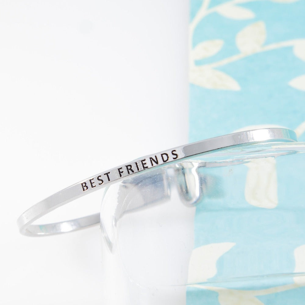 Best Friend Bracelet, Motivational Bracelet, Dainty Bangle, Personalized Minimalist Jewelry, Engraved quote, Birthday Gift, Empowering Gift