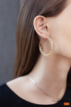 Clear Hoop Earrings with Gold Specks, Statement Earrings Acetate Lucite Earrings with Sparkle, Acrylic Drop Hoop Earrings, lightweight Hoops