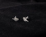 Tiny Bird Studs, Sterling Silver Bird studs, Small Earrings in Silver and gold,  Minimalist Studs, Bird Jewelry, Tiny Dainty Earrings