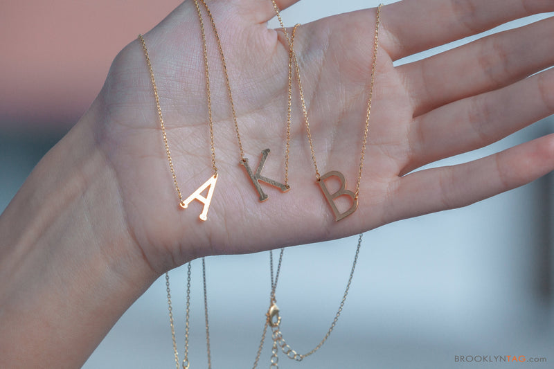 Monogram Jewelry, Initial Necklace, Letter N necklace, personalized Necklace with N Gold Letter Necklace, Birthday Gift Idea