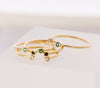 April Birthstone ring, Adjustable Ring with stones, Sterling silver 18k gold plated ring, Stacking ring