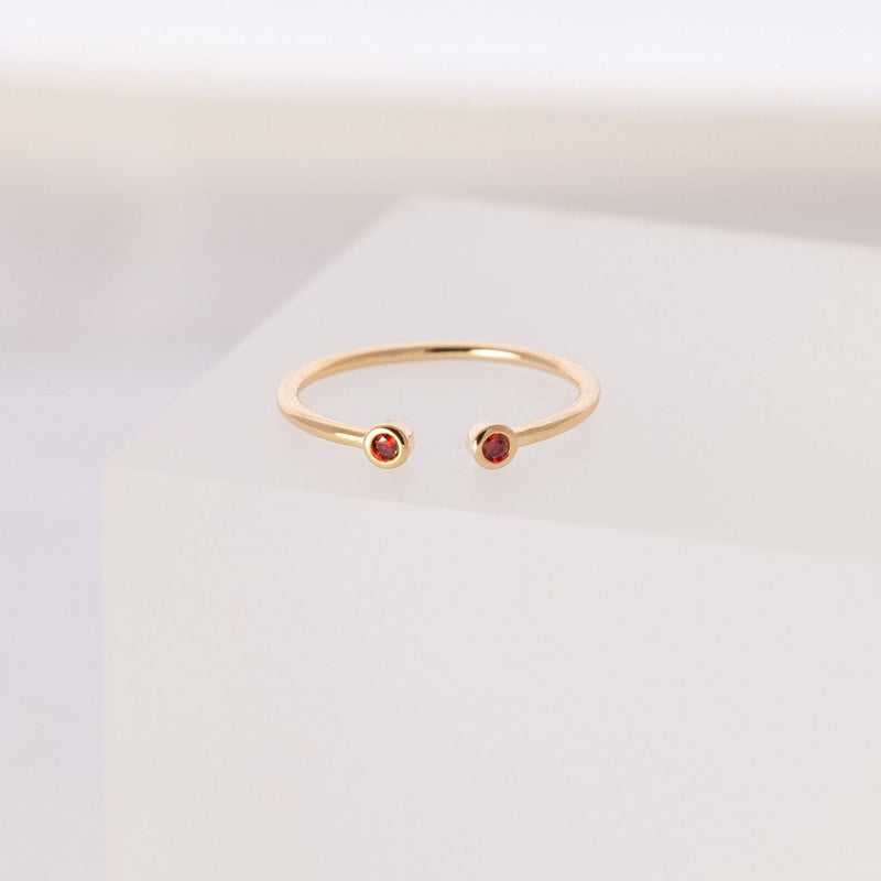 July Birthstone ring, Gemstone Stacking ring, Cancer zodiac ring, Adjustable Sterling silver Ring, 18k gold plated ring