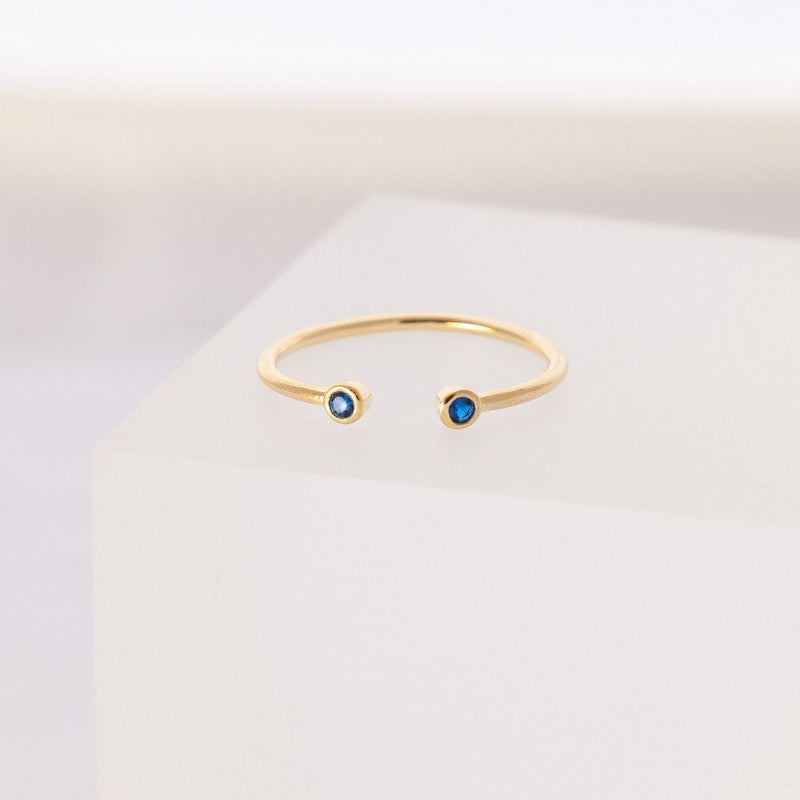 September Gemstone ring, Birthstone Stacking ring, Virgo zodiac ring, Adjustable Sterling silver Ring, 18k gold plated ring