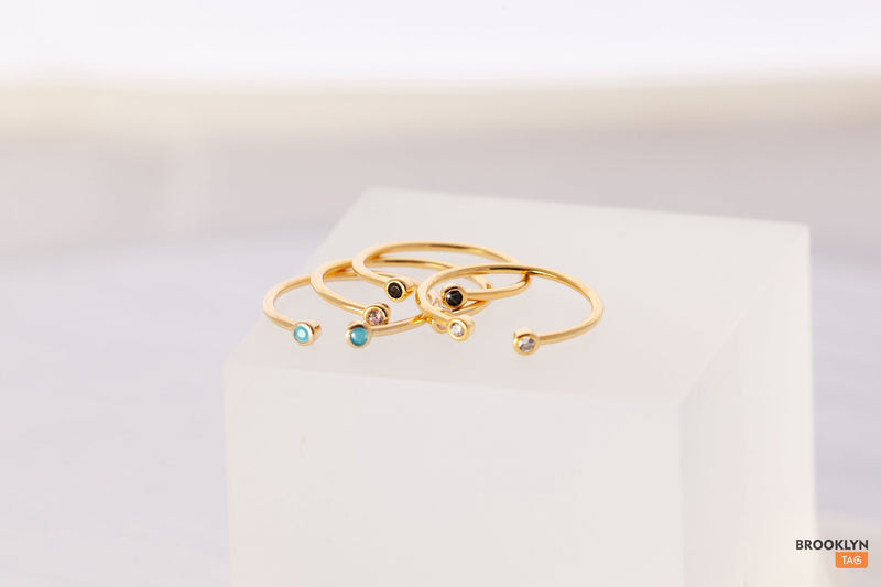 August Gemstone ring, Birthstone Stacking ring, Leo zodiac ring, Adjustable Sterling silver Ring, 18k gold plated ring