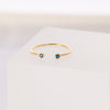 December Gemstone ring, Birthstone Stacking ring, Sagittarius zodiac ring, Adjustable Sterling silver Ring, 18k gold plated ring