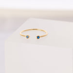 December Gemstone ring, Birthstone Stacking ring, Sagittarius zodiac ring, Adjustable Sterling silver Ring, 18k gold plated ring