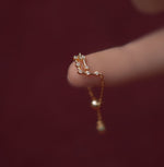 Libra Zodiac Chain Ring, Constellation Ring, Celestial Jewelry, Libra Birthday Gift, Dainty Minimalist Adjustable Ring