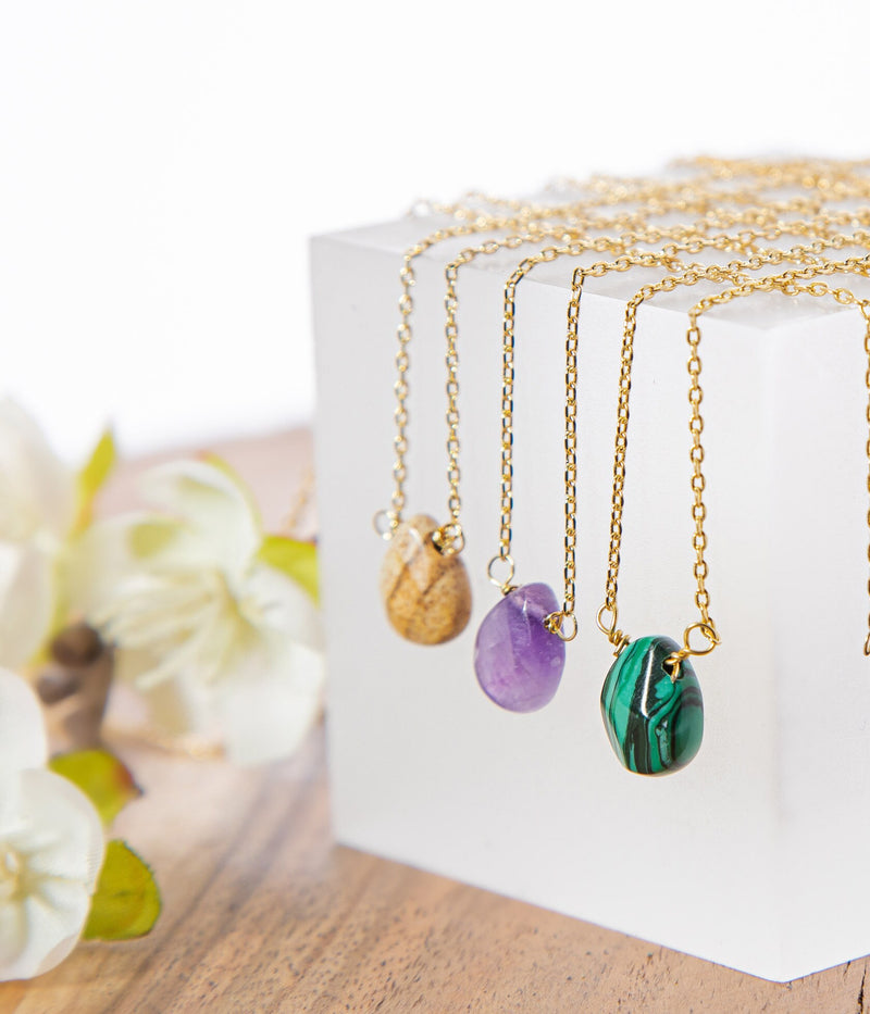 Semi precious gemstone on sale necklaces