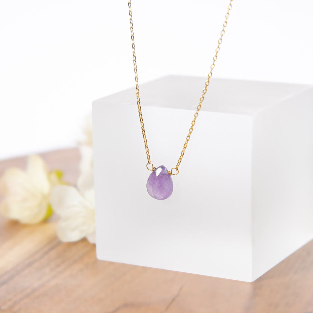 Gemstone Necklace Amethyst, Semi Precious Stone Jewelry, Spiritual Jewelry, February Birthstone Charm necklace, Gift for her