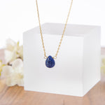 Teardrop Pendant Necklace, Royal Blue Sodalite Gemstone Necklace, Semi Precious Stone Jewelry, Sagittarius Stone, Gift for her