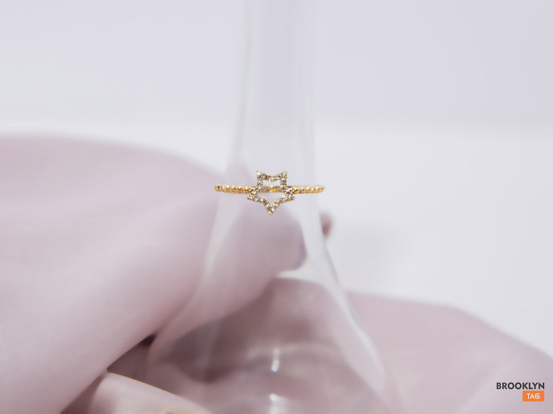 Paved Star Ring, Celestial Jewelry, Stacking Ring, Dainty Minimalist Ring, Shining CZ Star Ring, Best Friend Gift