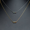 Paved Pendant Necklace, Colorful Bar Necklace, 14k Gold Plated Charm necklace, LGBT Gift Idea, Dainty necklace with charm