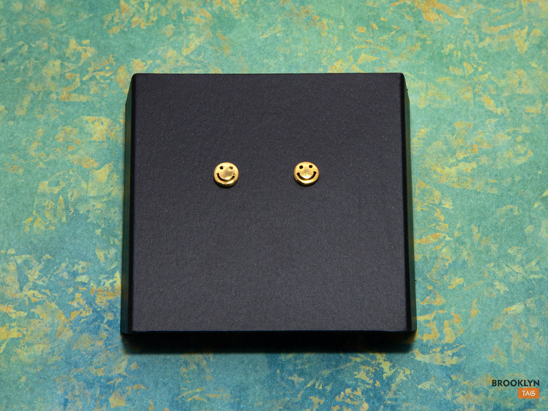 Tiny smiley face Studs, Smiley studs, Small Earrings in gold,  Minimalist Studs, emoji Jewelry, Tiny Dainty Earrings