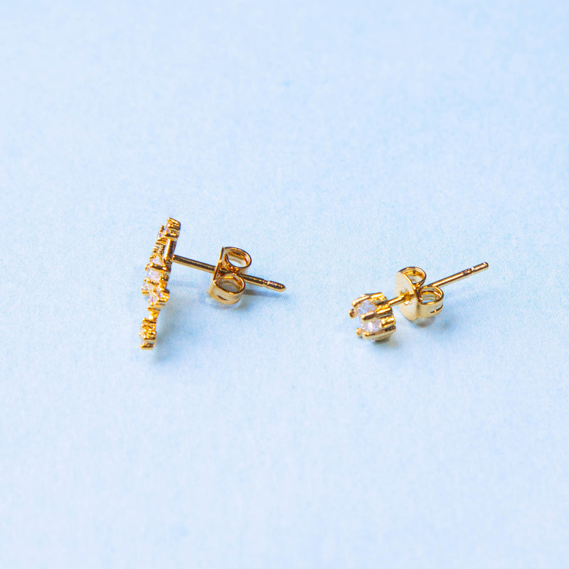 Gemini Sign Constellation Earrings with Crystals, Celestial Jewelry Zodiac Sign Studs, Gemini Star Dainty Mismatched  Stud Earrings