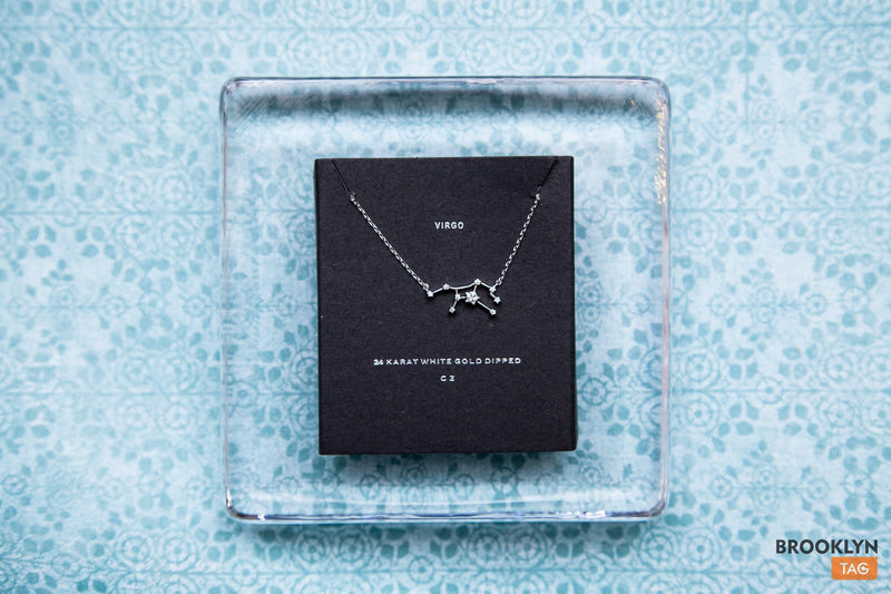 Virgo Necklace with Crystals, Star Sign Necklace, Virgo Gifts, Virgo Zodiac Constellation Necklace, Birthday Gift