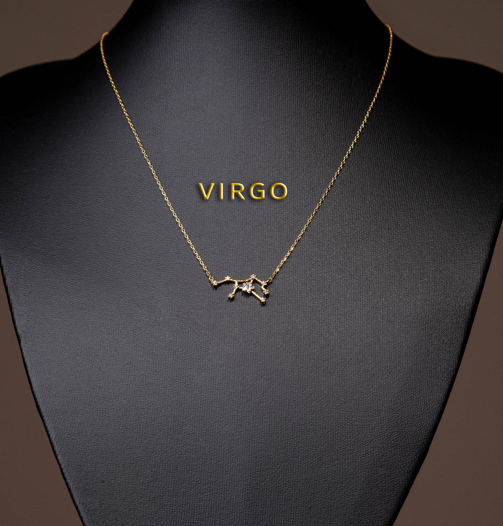 Virgo Necklace with Crystals, Star Sign Necklace, Virgo Gifts, Virgo Zodiac Constellation Necklace, Birthday Gift