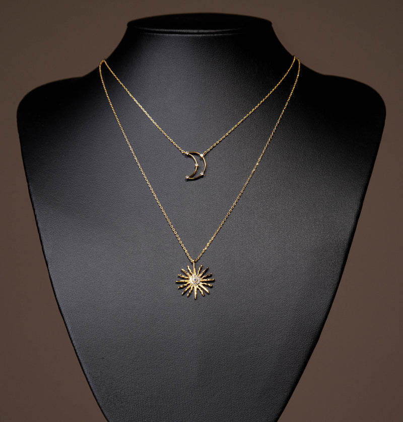 Gisneze Stainless Steel Hollow Sun Pendant Necklace for India | Ubuy