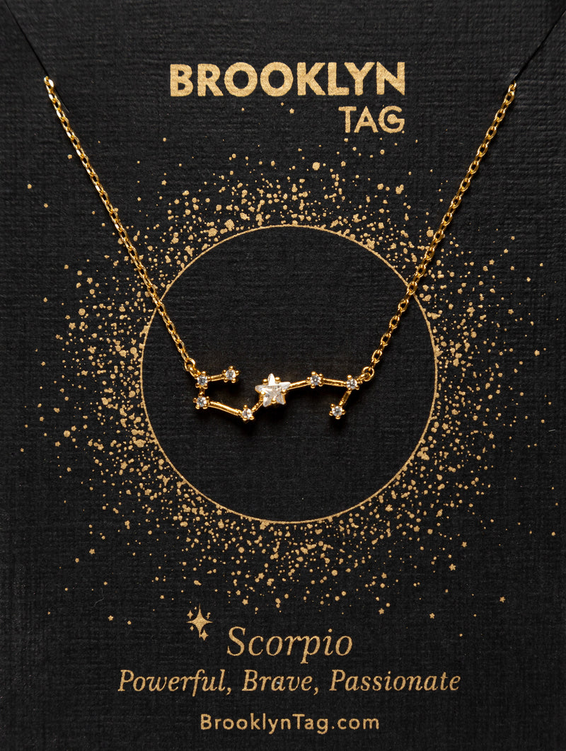 Scorpio Sign Constellation Necklace with Crystals, Celestial Jewelry Zodiac Sign Necklace, Star Dainty Necklace, Bridesmaids Gift, Zodiacs