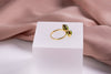 Peridot Ring, August Birthstone, Sterling silver 18k gold plated ring,  Gold Vermeil ring, Green Gemstone, Adjustable one size ring