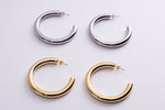 Statement Hoop earrings, Gold Dipped Open Hoops, large Silver Hoops, Basic Everyday Hoops, Big Hoops, Ready to ship gift