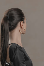 Statement Hoop earrings, Gold Dipped Open Hoops, large Silver Hoops, Basic Everyday Hoops, Big Hoops, Ready to ship gift