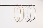 Hexagon Hoop earrings, Gold Dipped Hoops, large Silver Hoops, Basic Everyday Hoops, Geometric Hoops, Ready to ship gift