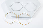 Hexagon Hoop earrings, Gold Dipped Hoops, large Silver Hoops, Basic Everyday Hoops, Geometric Hoops, Ready to ship gift