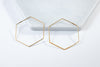 Hexagon Hoop earrings, Gold Dipped Hoops, large Silver Hoops, Basic Everyday Hoops, Geometric Hoops, Ready to ship gift