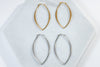 Marquise Hoop earrings, Gold Dipped Hoops, Long Silver Hoops, Basic Everyday Hoops, Geometric Hoops, Ready to ship gift